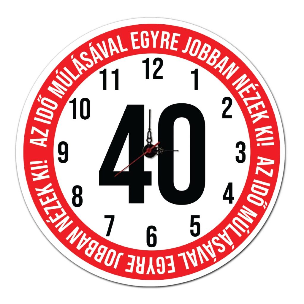 40. szülinapi ajándék - sebességkorlátozó fali óra - szülinapi ajándékok