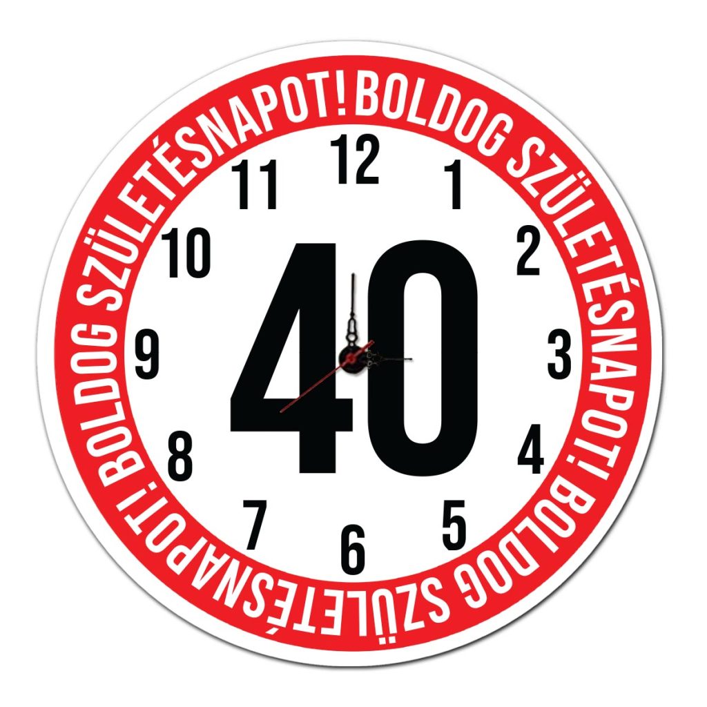 40. szülinapi ajándék - sebességkorlátozó fali óra - szülinapi ajándékok
