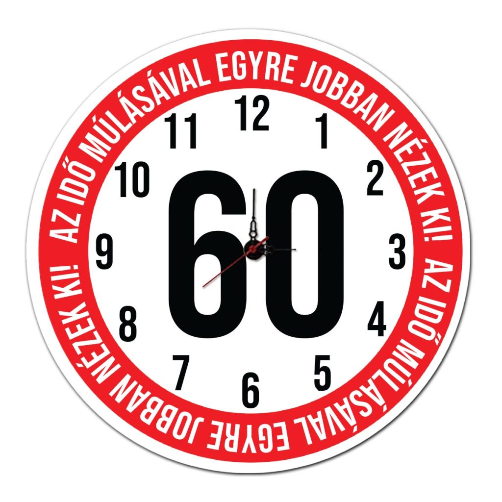 60. szülinapi ajándék - sebességkorlátozó fali óra - szülinapi ajándékok