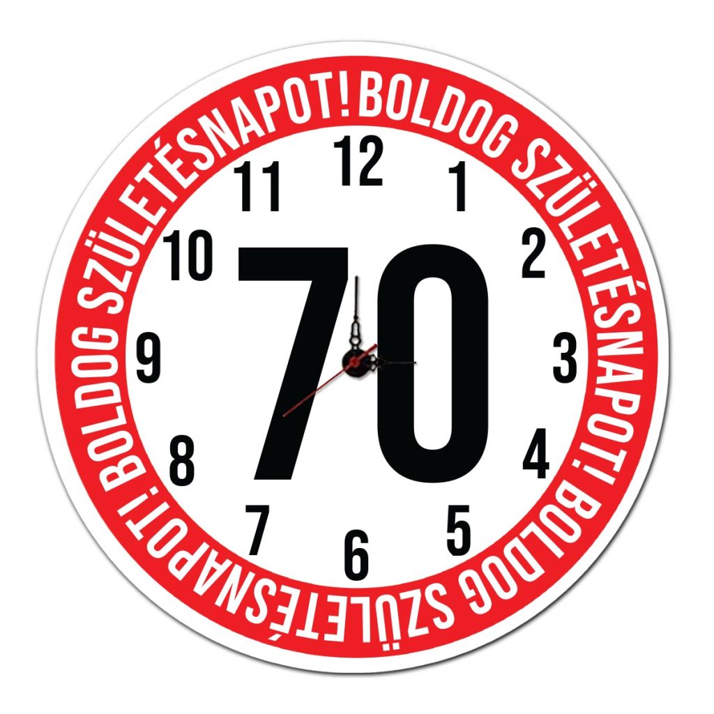 70. szülinapi ajándék - sebességkorlátozó fali óra - szülinapi ajándékok
