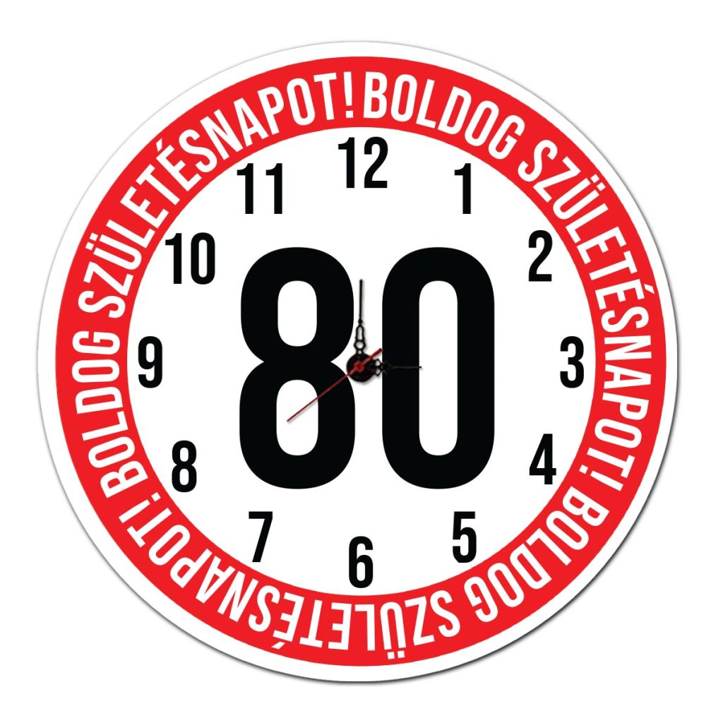 80. szülinapi ajándék - sebességkorlátozó fali óra - szülinapi ajándékok