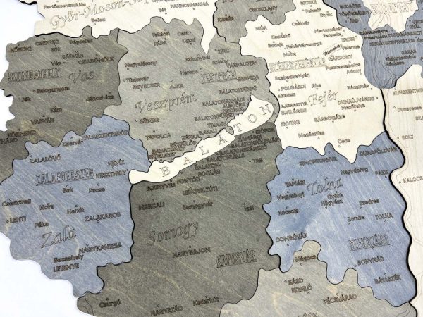 fa maygarország térkép puzzle - fa dekoráció falra