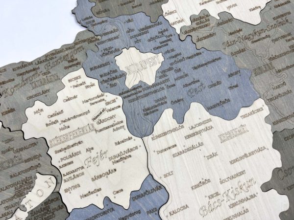 fa maygarország térkép puzzle - fa dekoráció falra