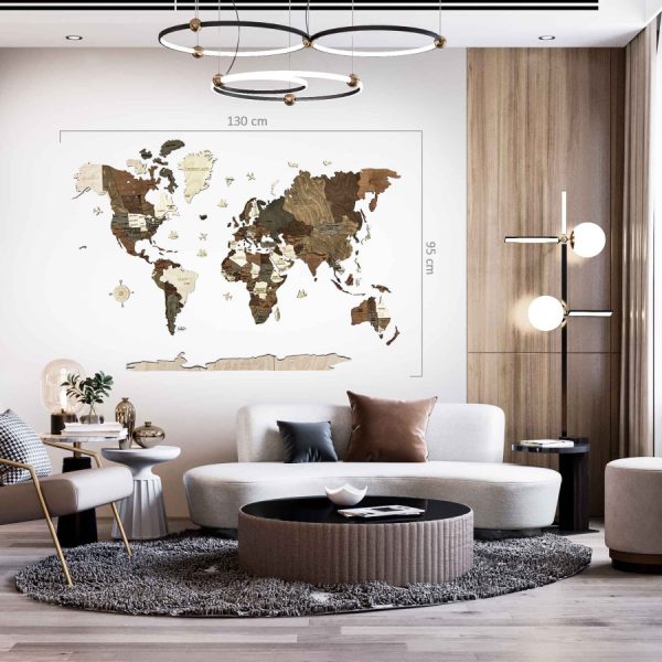 fa világtérkép puzzle - world map puzzle - fa dekoráció falra