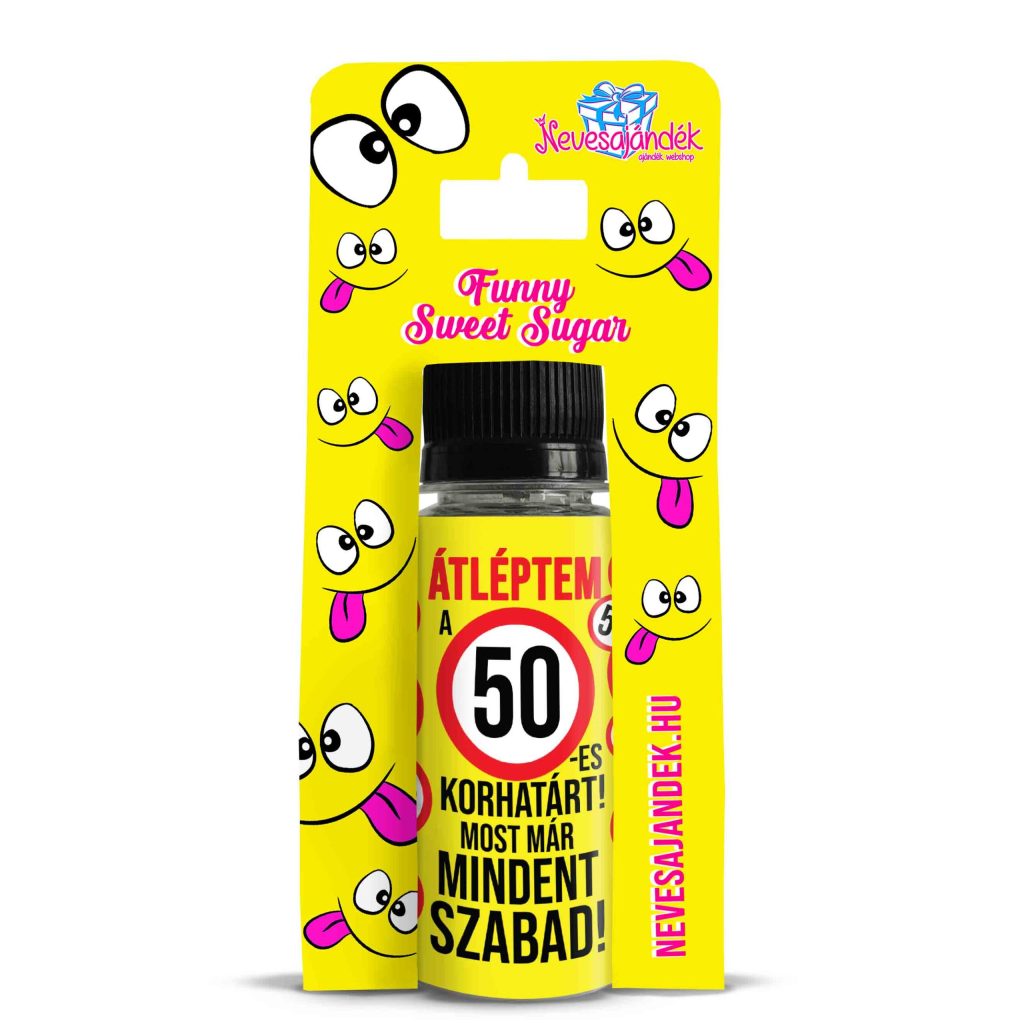 vicces ajándék - vicces cukor - 50. szülinapi ajándék