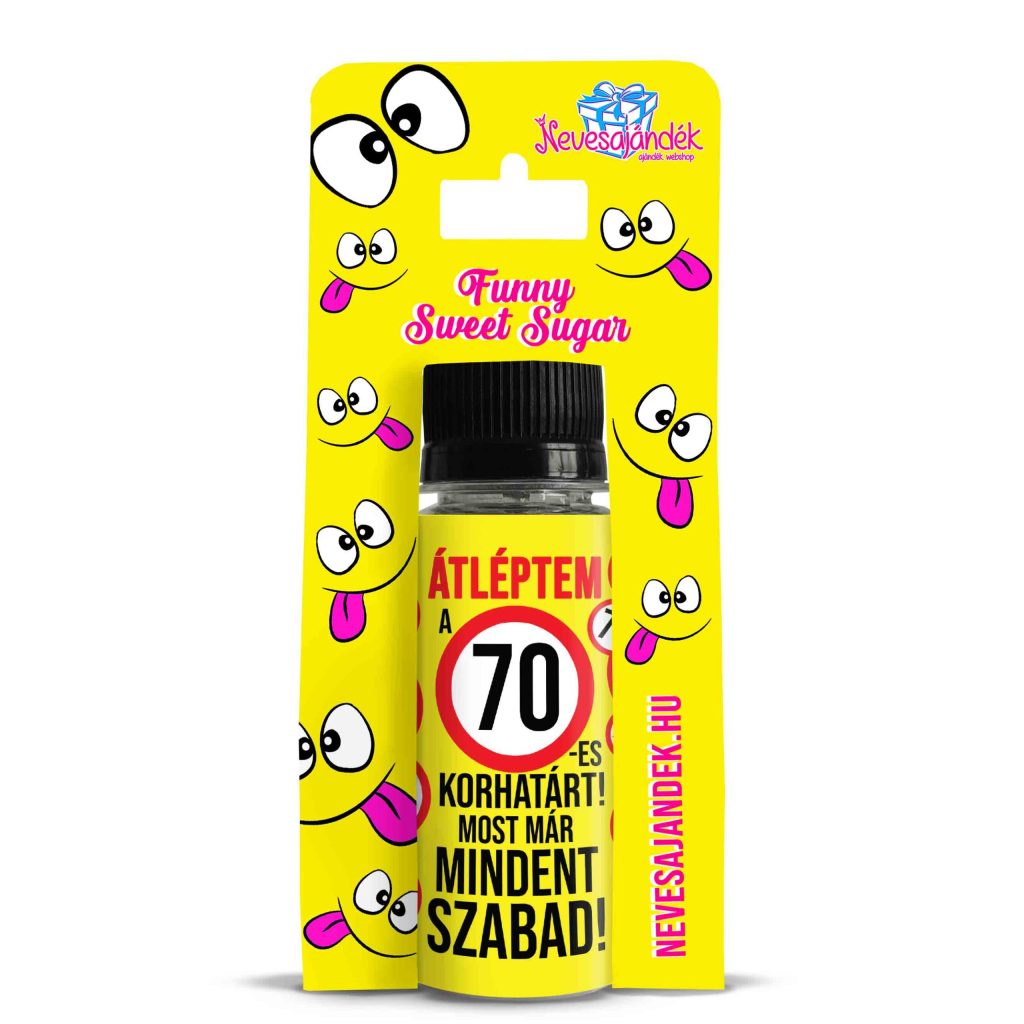 vicces ajándék - vicces cukor - 70. szülinapi ajándék