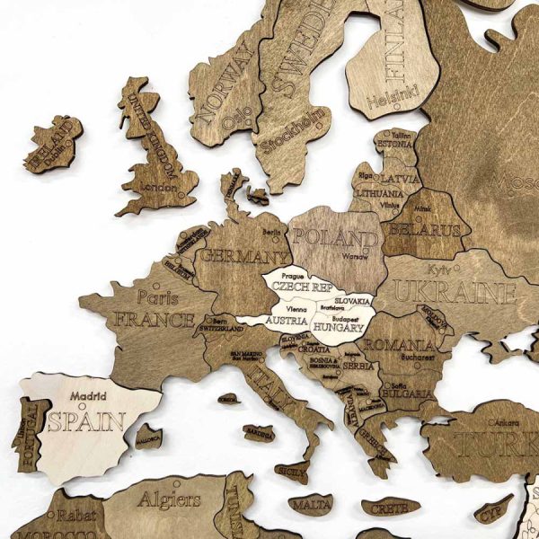 világtérkép - wood world map - fa - fali dekorácuó