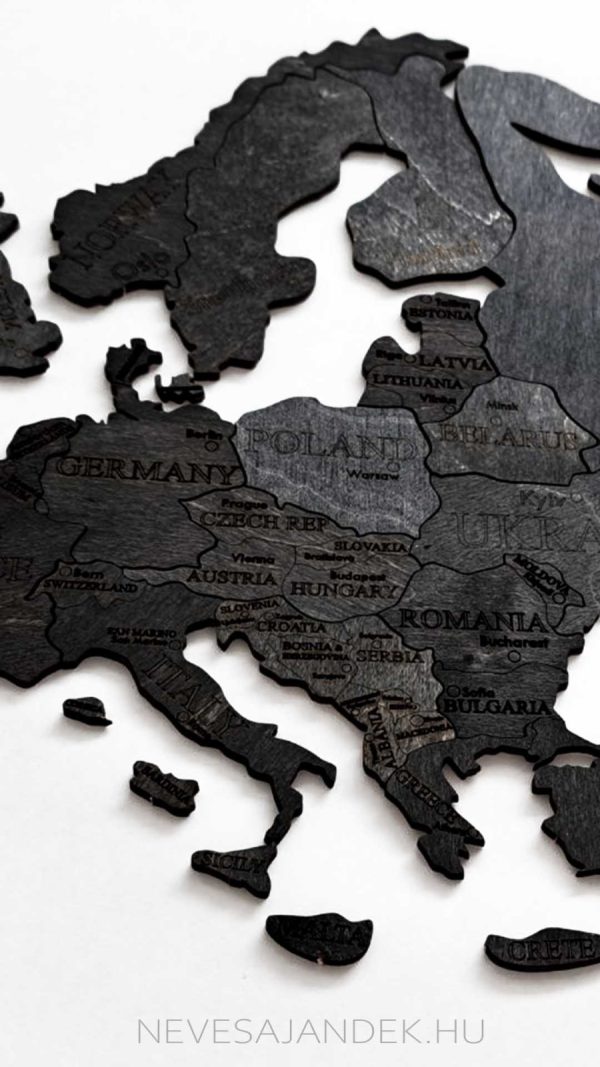 világtérkép - wood world map - fa - fali dekoráció